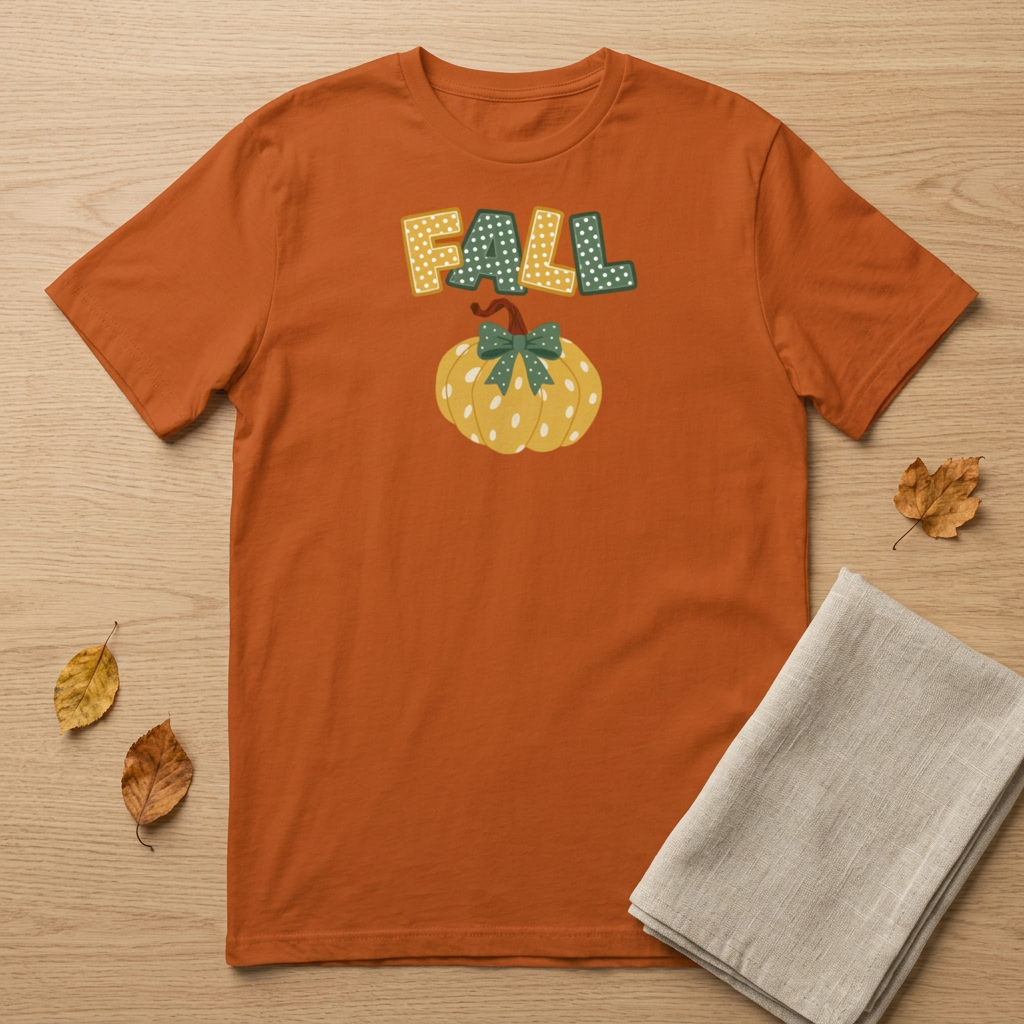 Polka Dot Fall Pumpkin T-Shirt