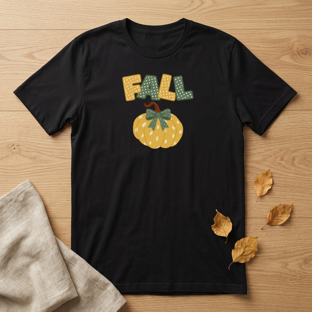 Polka Dot Fall Pumpkin T-Shirt