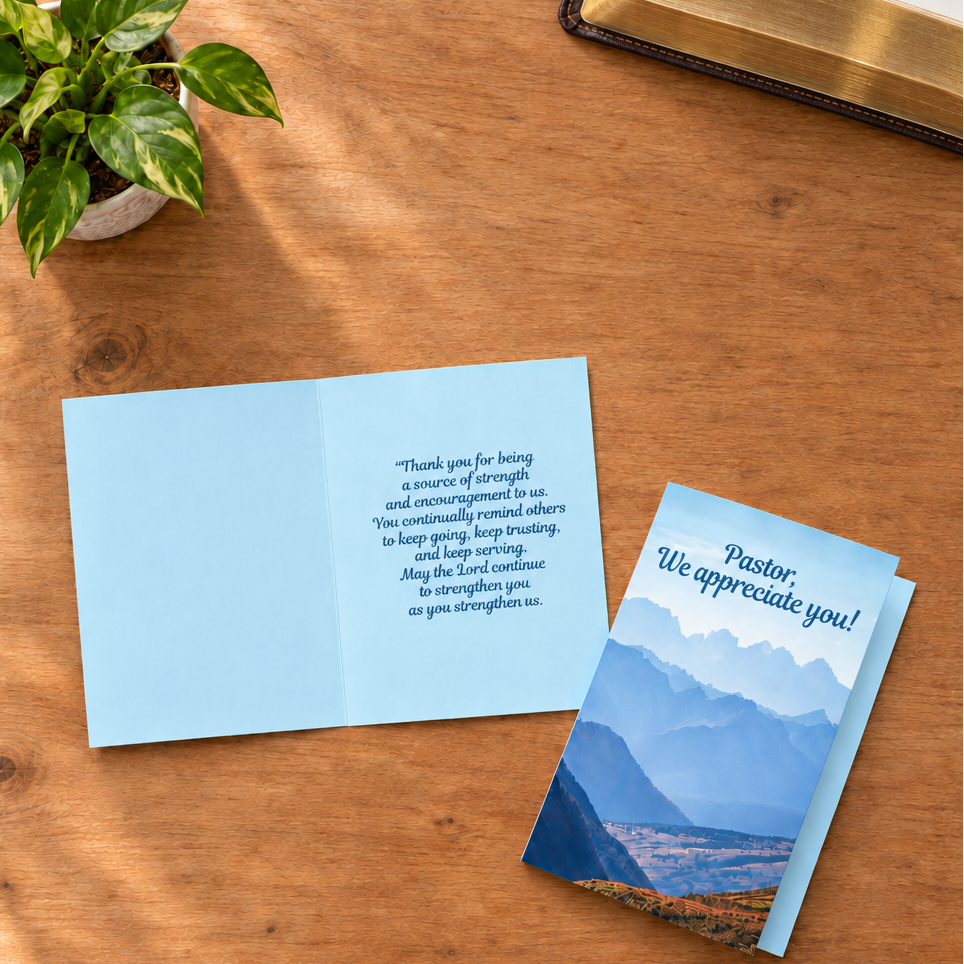 Pastor Appreciation Mountain Views Greeting Card