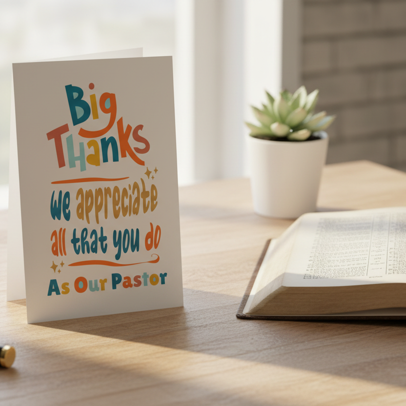 Pastor Appreciation "Big Thanks" Greeting Card
