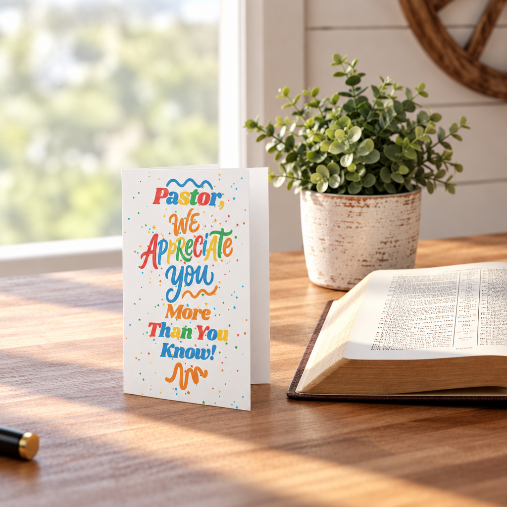 Pastor Appreciation Thank You Confetti Greeting Card